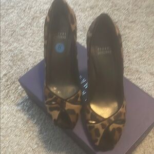 Leopard Print Peep Toe Heels